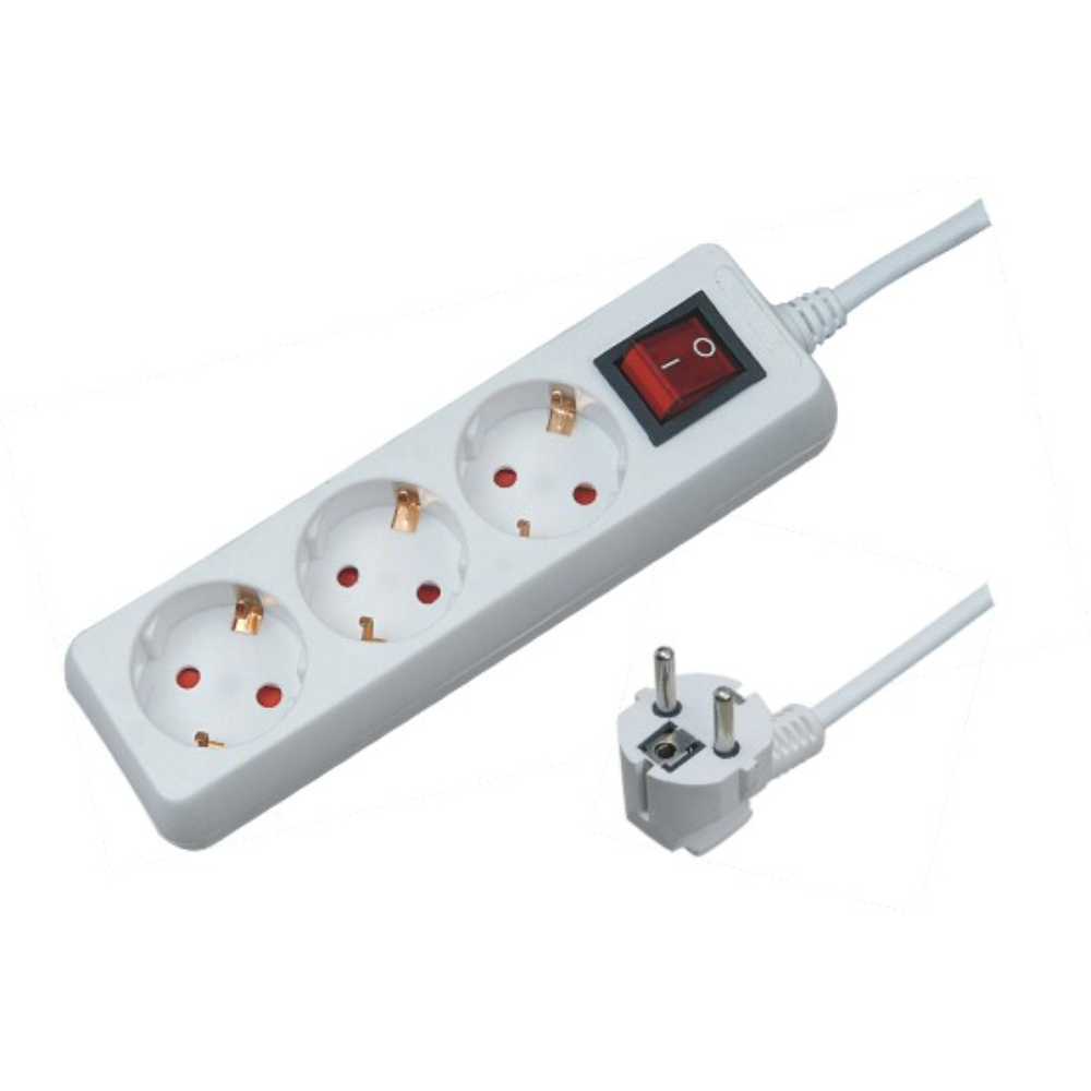 vensfon_razklonitel-s-kl-3-gnezda-3x15mm-3-m-bl Разклонител с ключ, 3 гнезда, 3x1.5mm², 3 m, LTG G03MK3 /бял/ - Image 1