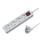 Разклонител с ключ, 4 гнезда, 3x1.5mm², 3 m, LTG G04MK3 /бял/