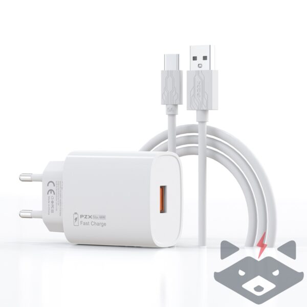 66W 5A PZX P47 Зарядно USB + кабел Type C 220V QC5.0