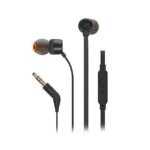 Слушалки с микрофон JBL TUNE 110 - 3,5 мм жак, бутон за запис, плосък кабел /черни/