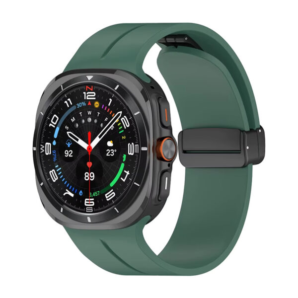 Samsung Watch Ultra 47мм Каишка Silicone Magnet Black Buckle, силиконова
