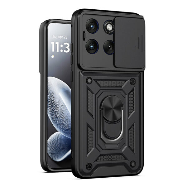 Motorola Edge 70 Fusion Силиконов твърд кейс bSmart Defender Slide /черен/