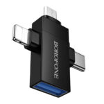 Borofone BV26D адаптер Lightning / microUSB / USB-C към USB-A OTG /черен/