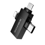 Borofone BV26D адаптер Lightning / microUSB / USB-C към USB-A OTG /черен/ - Image 2