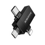 Borofone BV26D адаптер Lightning / microUSB / USB-C към USB-A OTG /черен/ - Image 3