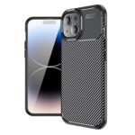 iPhone 15 Силиконов гръб Plaid CARBON /черен/