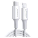 UGREEN Кабел USB-C/Lightining MFI, 1м, плетен /бял/ - US171